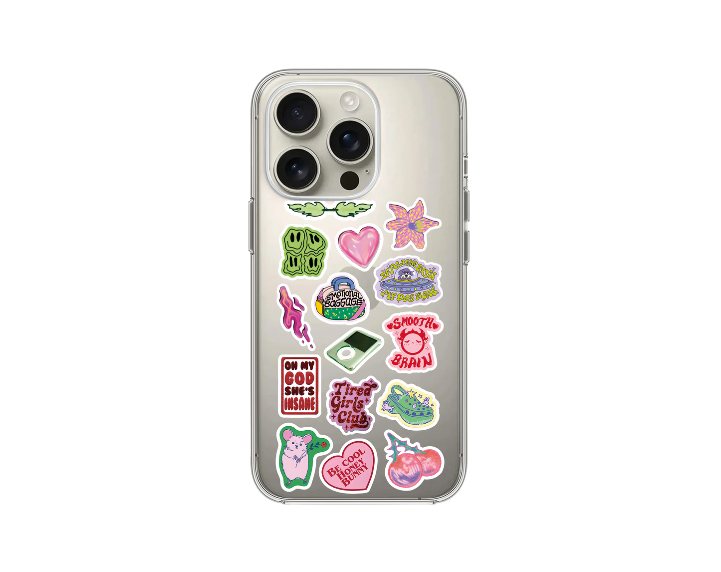 Sticker Bomb Şeffaf Telefon Kılıfı