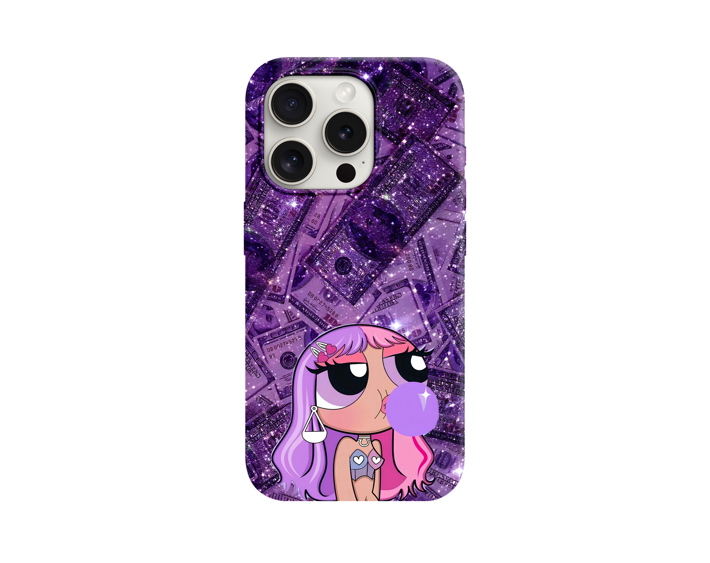 Purple Money Girl Tasarımlı Telefon Kılıfı