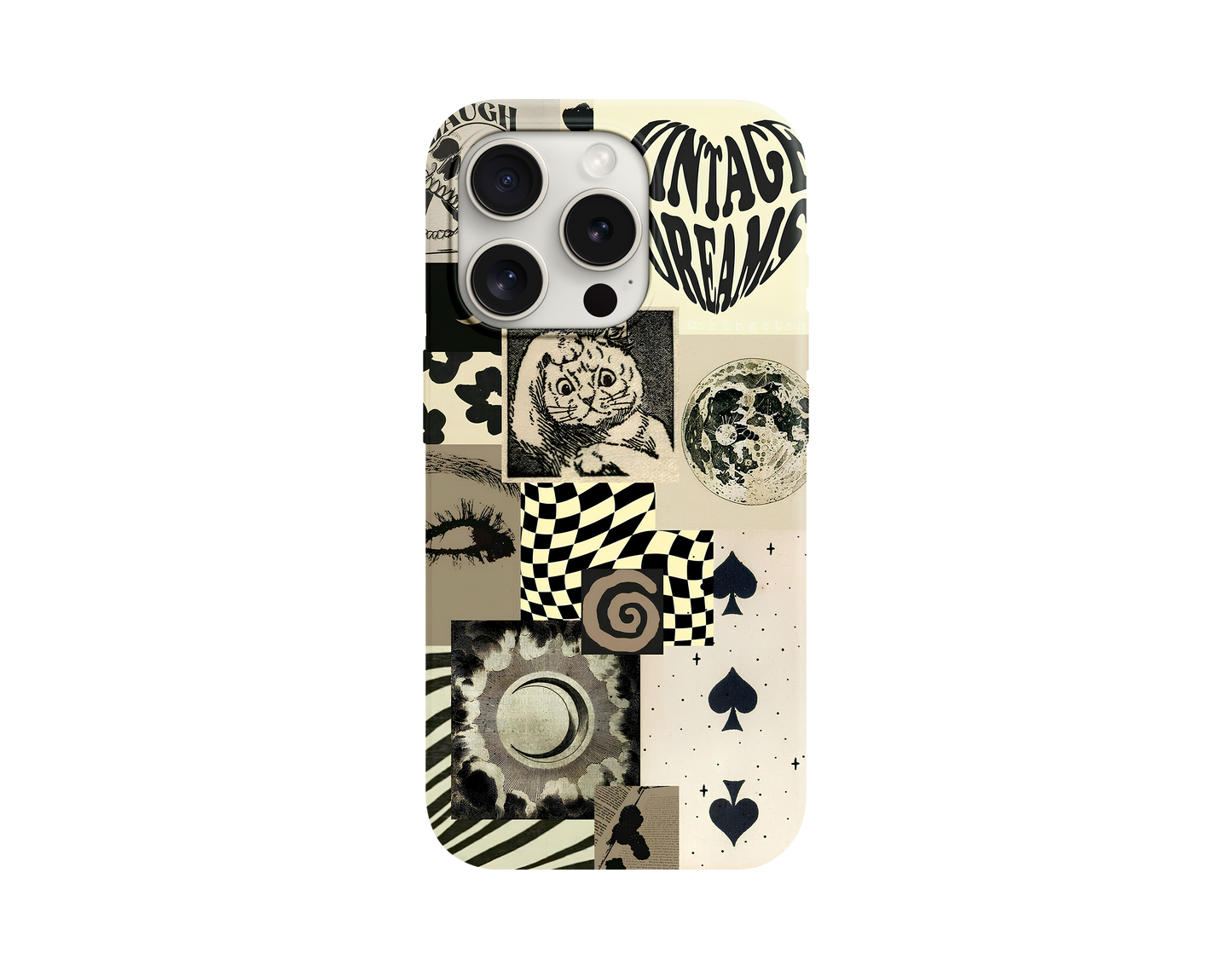 Siyah Retro Dream Tasarımlı Telefon Kılıfı