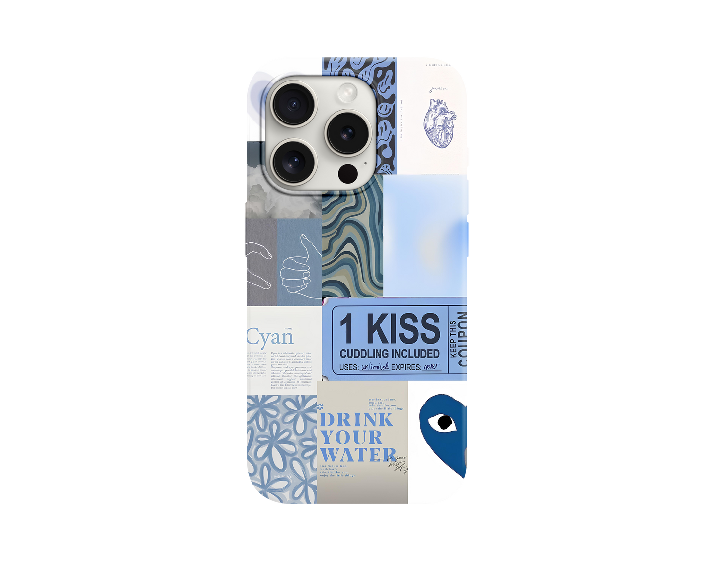 Cool Blue Kolaj Telefon Kılıfı