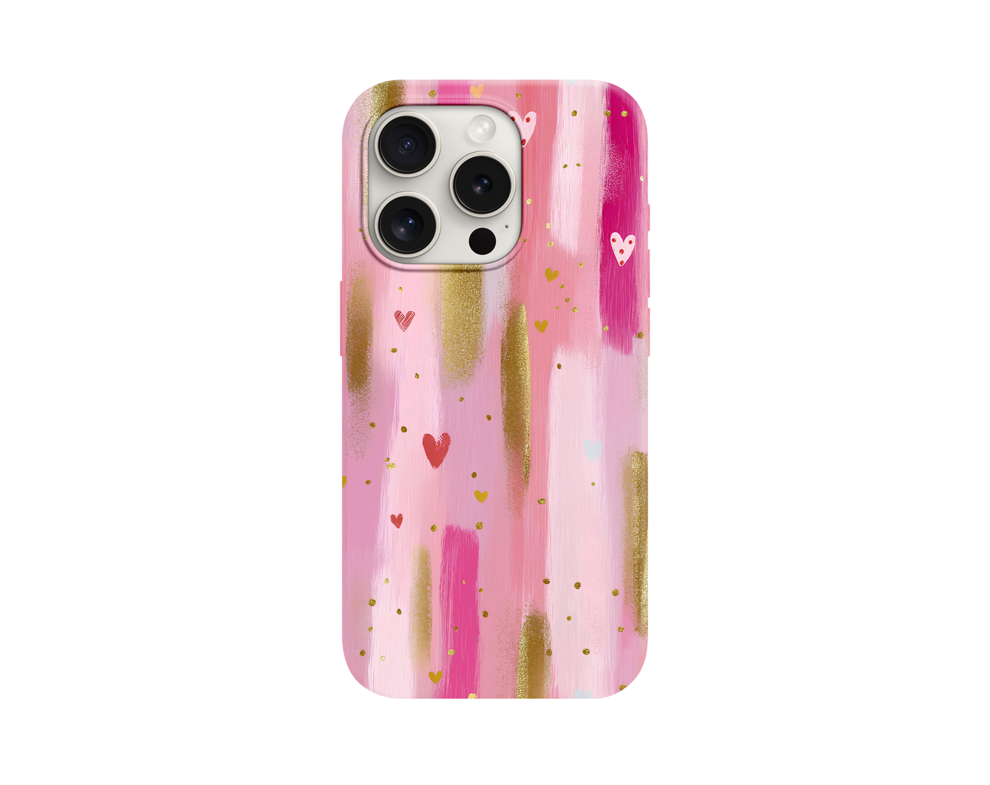 Pembe Fırça Darbeleri Telefon Kılıfı