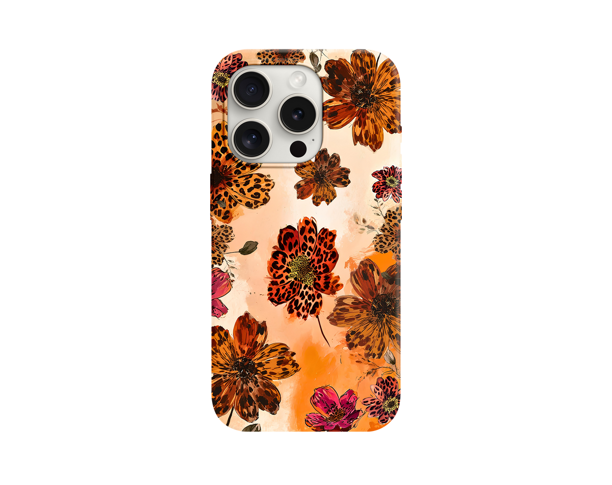 Leopar Flowers Telefon Kılıfı