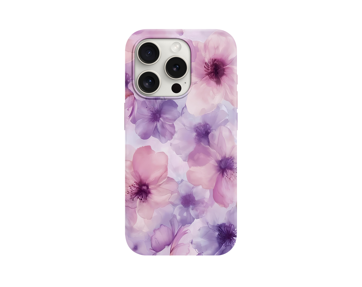 Lila Flowers Temalı Telefon Kılıfı