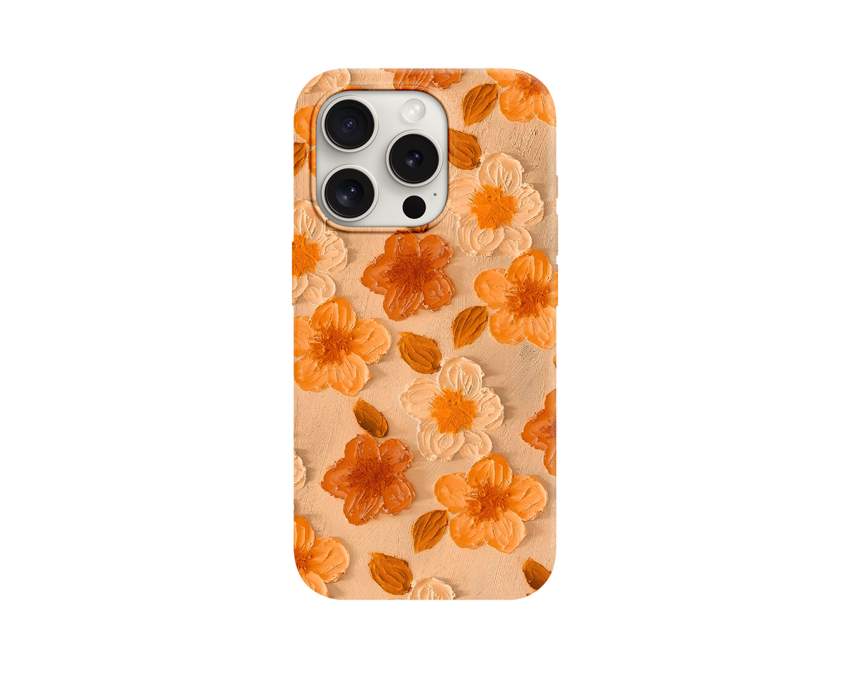 Orange Flowers Temalı Telefon Kılıfı