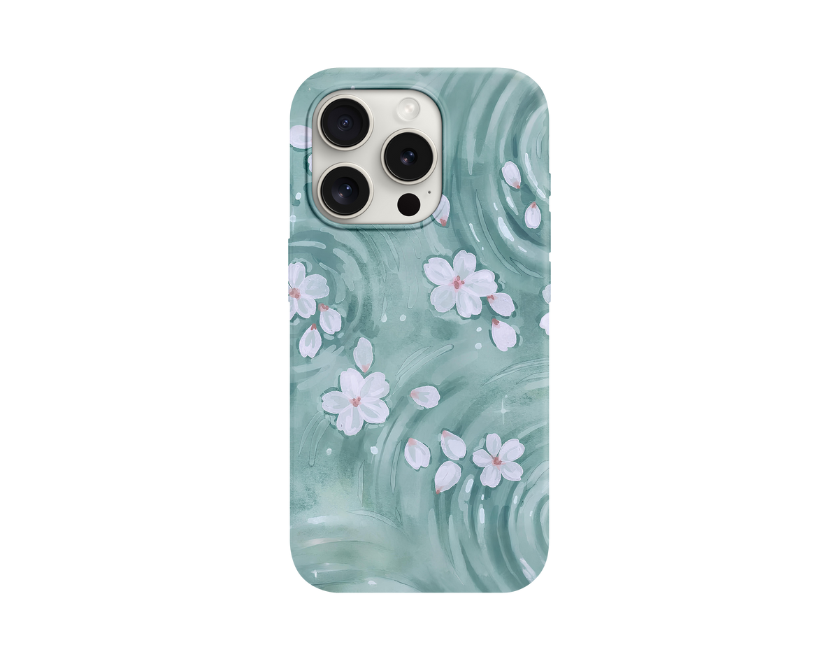 Green Çiçek Desenli Telefon Kılıfı