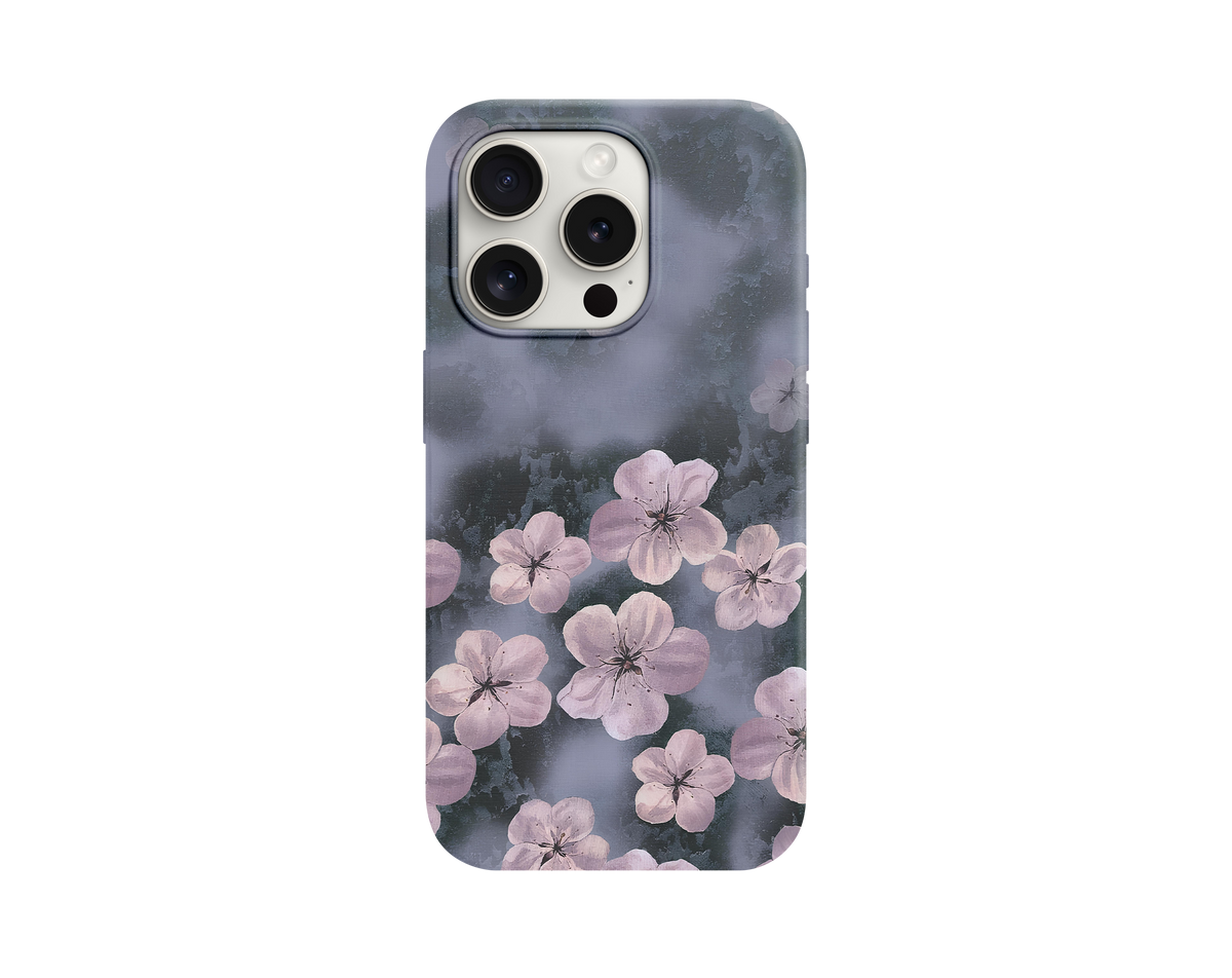 Dark&Purple Çiçek Tasarımlı Telefon Kılıfı