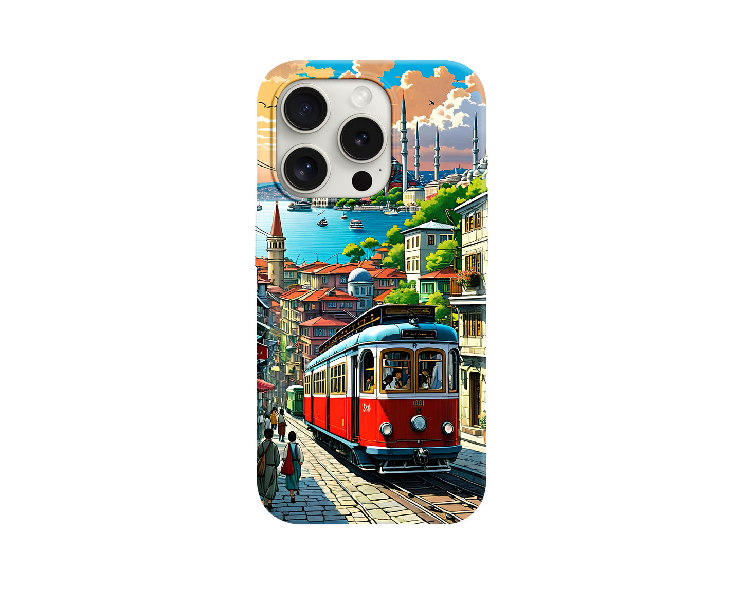 Kırmızı Tramvay Tasarımlı Telefon Kılıfı