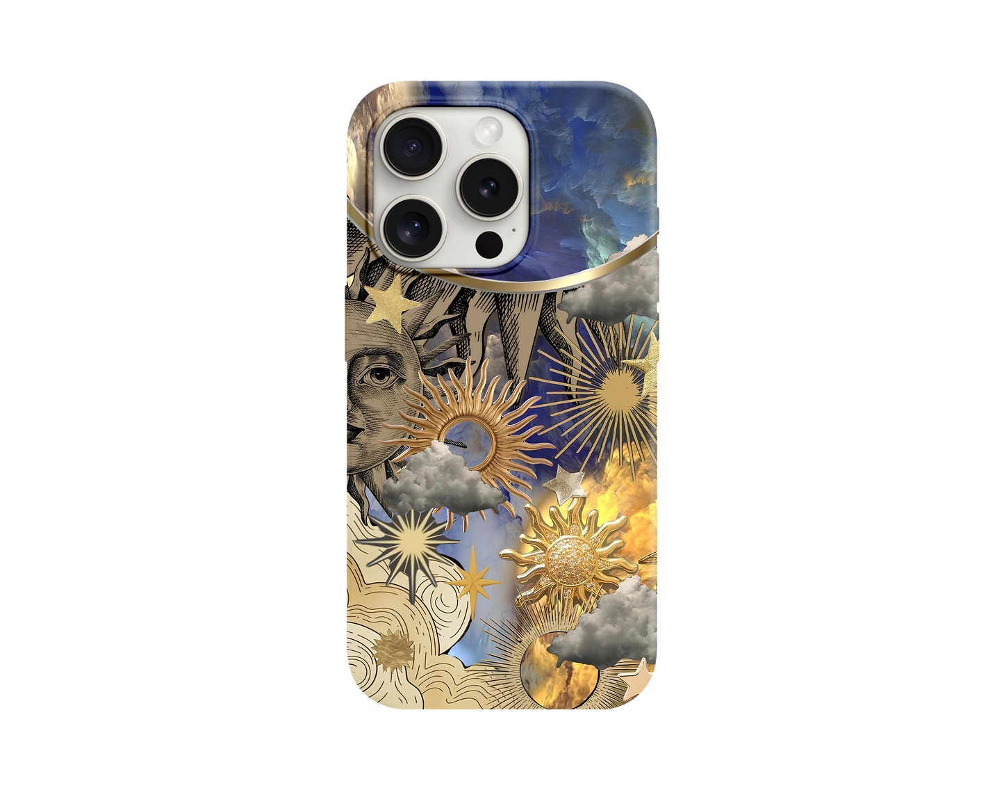 Cosmic Gold Sun Tasarımlı Telefon Kılıfı