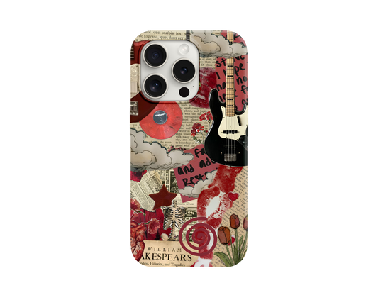 Gitar & Plak Kolaj Temalı Telefon Kılıfı
