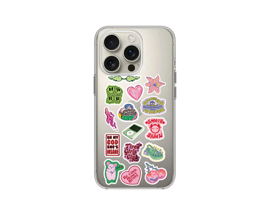 Sticker Bomb Şeffaf Telefon Kılıfı