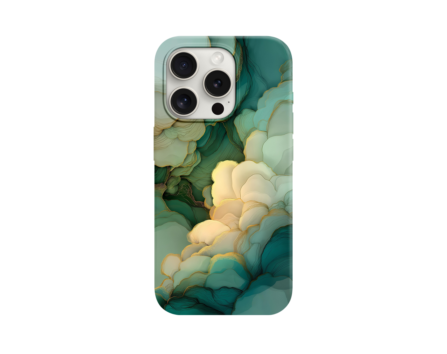 Yeşil Sanatsal Desen Telefon Kılıfı