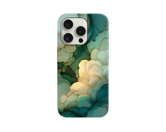 Yeşil Sanatsal Desen Telefon Kılıfı