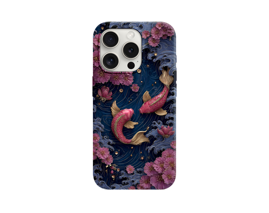 Lüks Koi Balığı Desenli Telefon Kılıfı