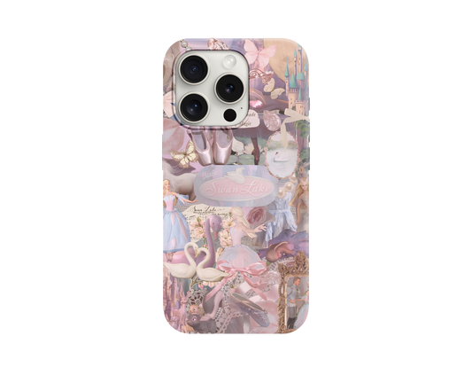 Pembe Kuğu Gölü Tasarımlı Telefon Kılıfı