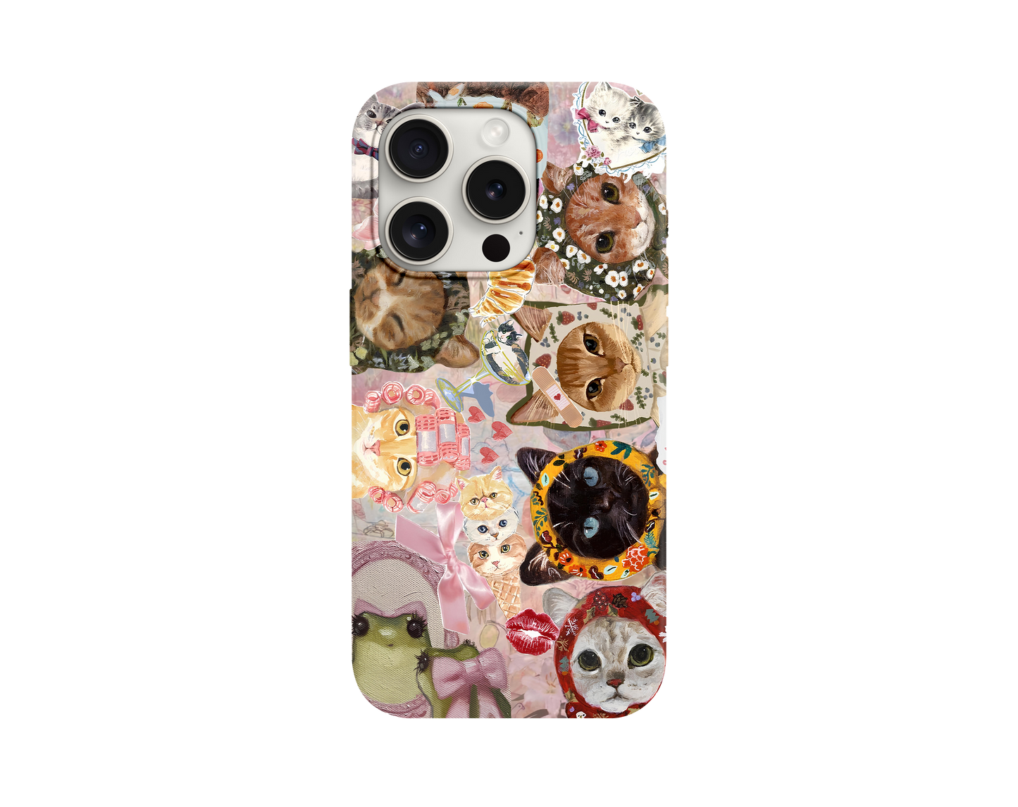 Vintage Kitty Mix Tasarımlı Telefon Kılıfı