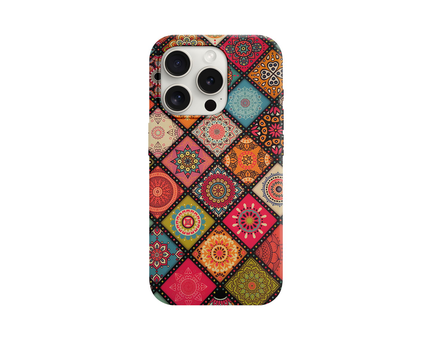 Renkli Motifler Tasarımlı Telefon Kılıfı