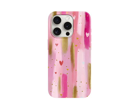 Pembe Fırça Darbeleri Telefon Kılıfı