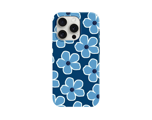 Mavi Çiçek Temalı Telefon Kılıfı