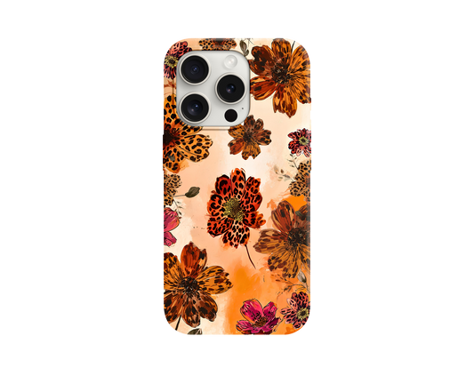 Leopar Flowers Telefon Kılıfı