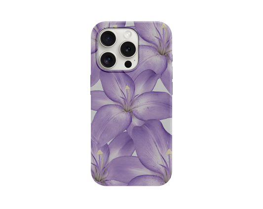 Lila Çiçek Desenli Telefon Kılıfı