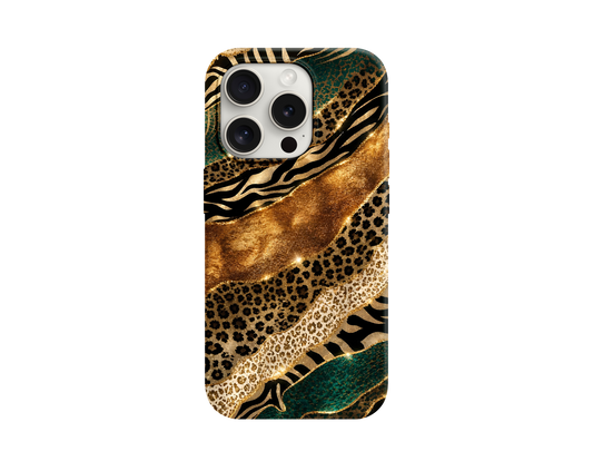 Leopar Kumaş Desenli Telefon Kılıfı