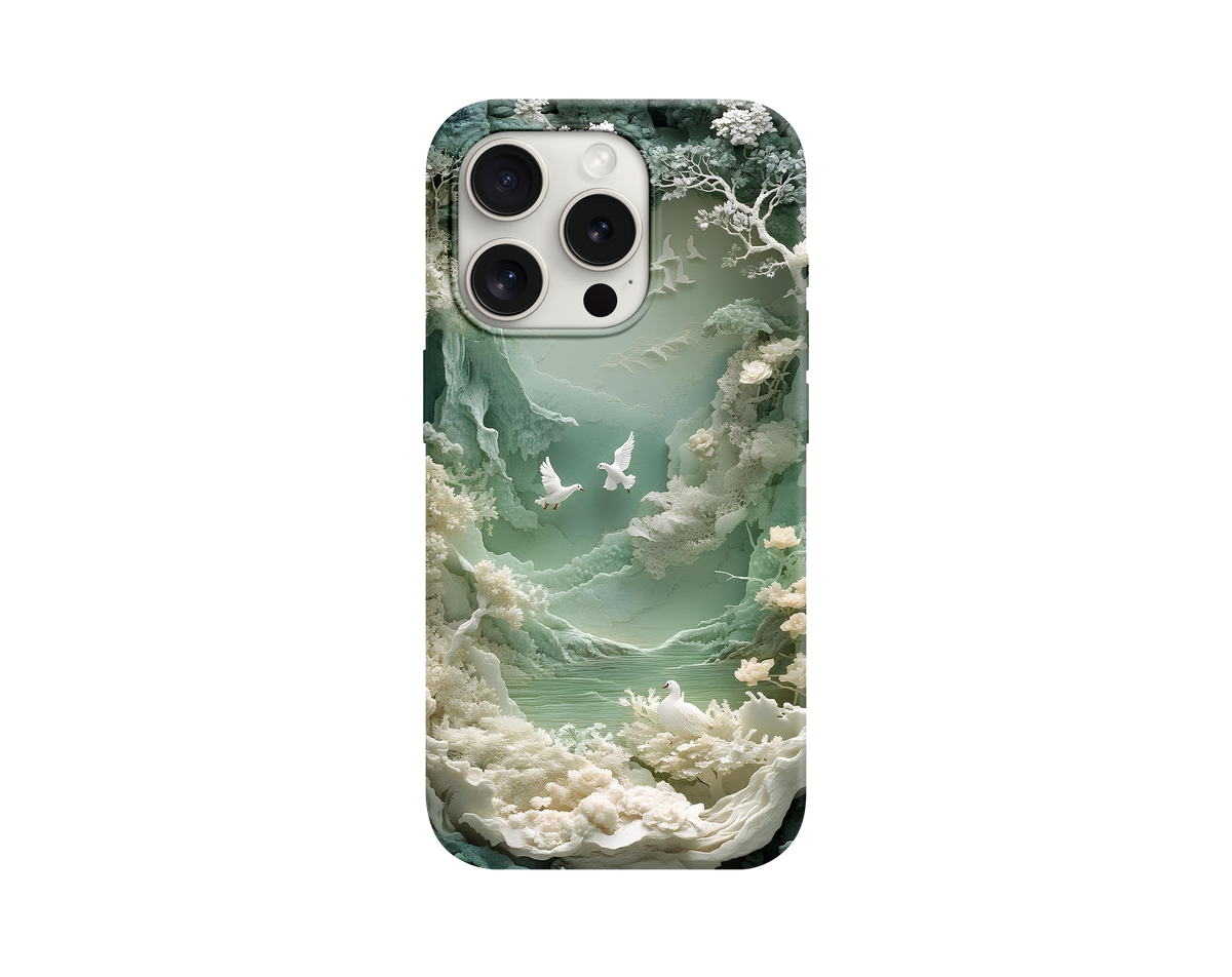 Green Sakura Sanatı Telefon Kılıfı