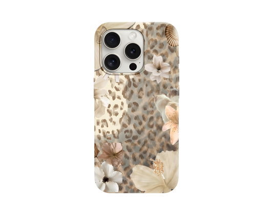 White Flower Leopar Telefon Kılıfı